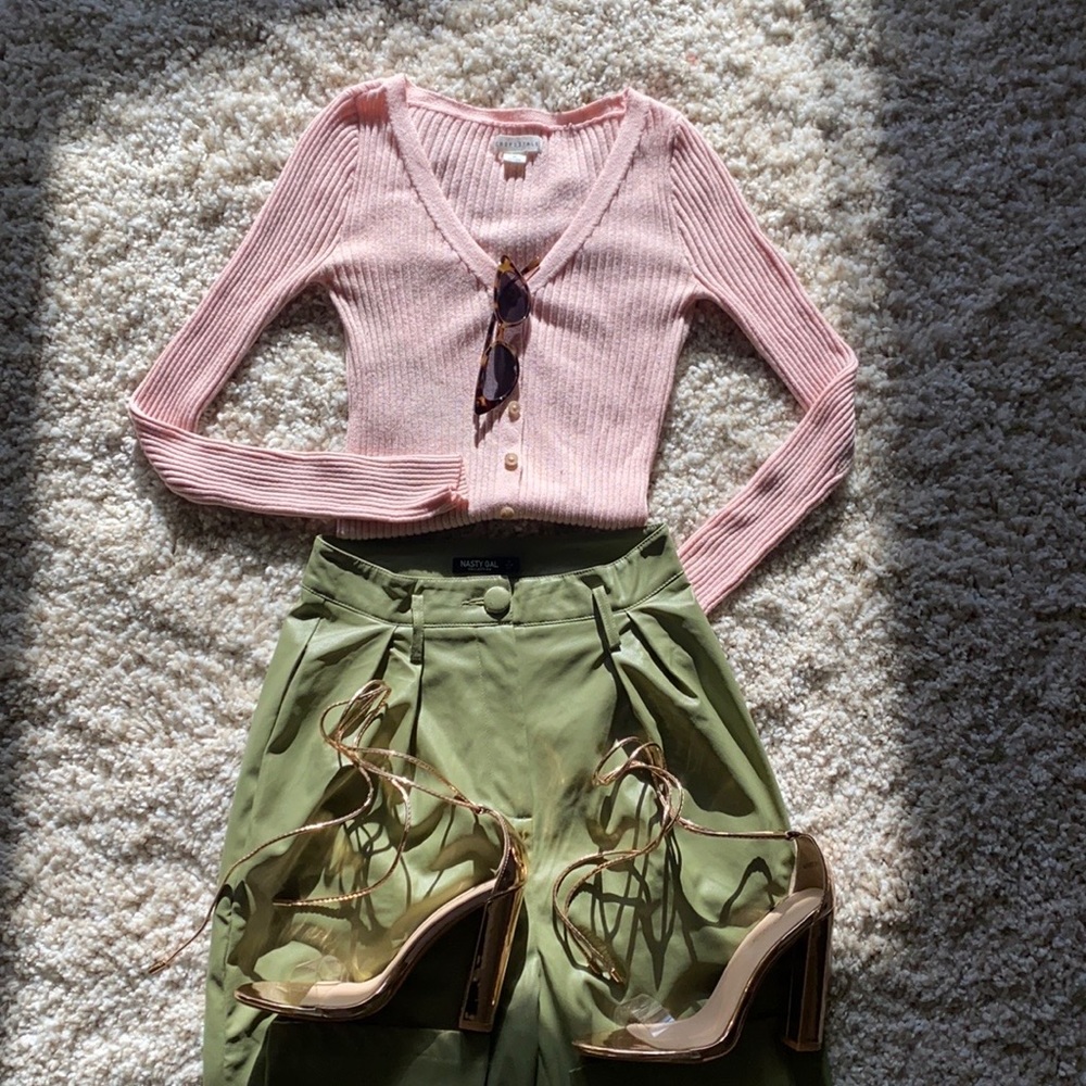 Light Pink Button Sweater
